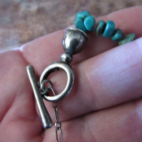 Sterling Silver and Turquoise Necklace Handmade - Picture 2 of 3